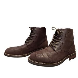 Hawkings McGill Brown Suede Lug Sole Key Cleat Perforated Boots Men's Size 11